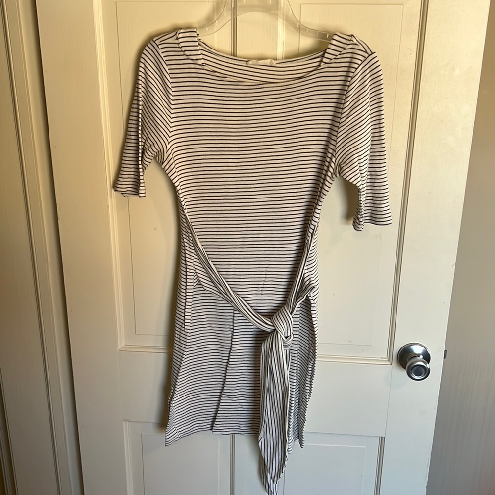 Striped, cotton, T shirt dress - size medium